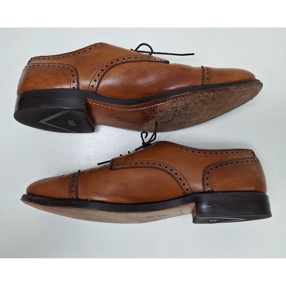 Allen Edmonds Sanford Cap Toe Oxford Brogue Dress Shoes Brown Leather Size 10D